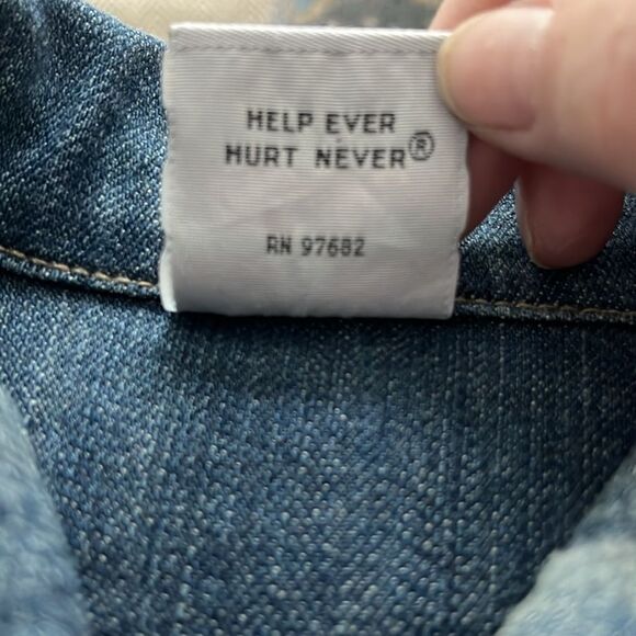 House of Blues Vintage Original Cambridge Ma 1992 Denim Jacket Multi Trim SZ M - Picture 10 of 11